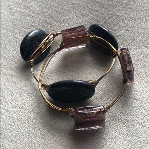 Set of two stone bracelets